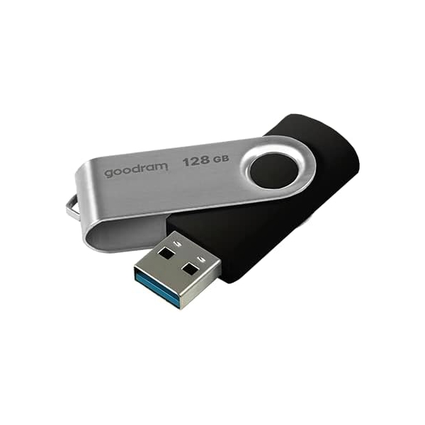 USB ფლეშ მეხსიერება GoodRam UTS3-1280K0R11, 128GB, USB3.2, Black/Silver