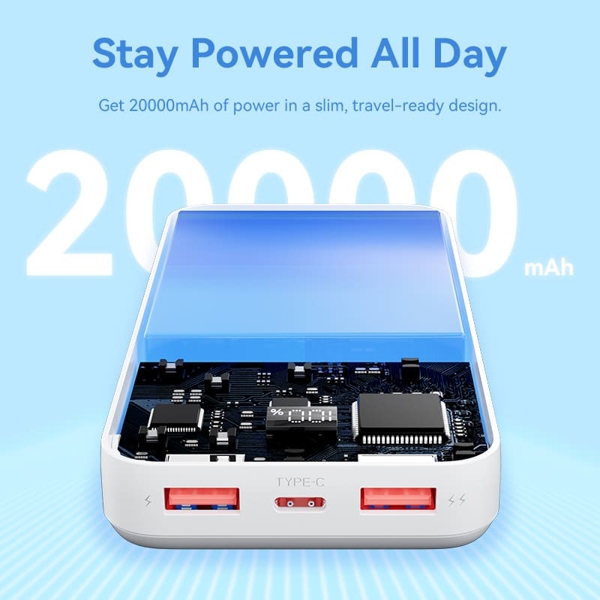 პორტატული დამტენი Vention FHLB0, 20000mAh, USB-C, USB-A, Micro-USB, Power Bank, Black