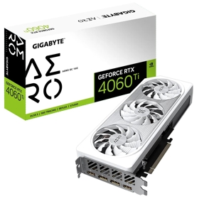 ვიდეო დაფა Gigabyte GV-N406TAERO_OC-16GD AERO OC, GeForce RTX4060Ti, 16GB, 128-bit, DP, HDMI, White