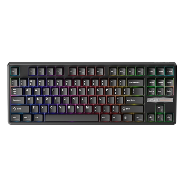 Gaming Keyboard 1STPlayer DK6.0-TKL-BK-BLS Tenkeyless, Wired, RGB, Black