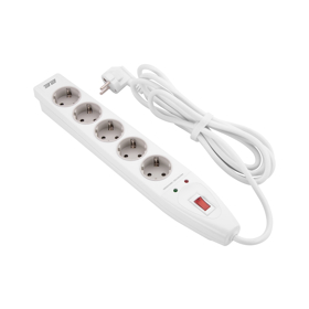 დენის გამანაწილებელი 2Е 2E-SP515M3WH, 5 Socket, 3m, Power Strip With Surge Protector, White