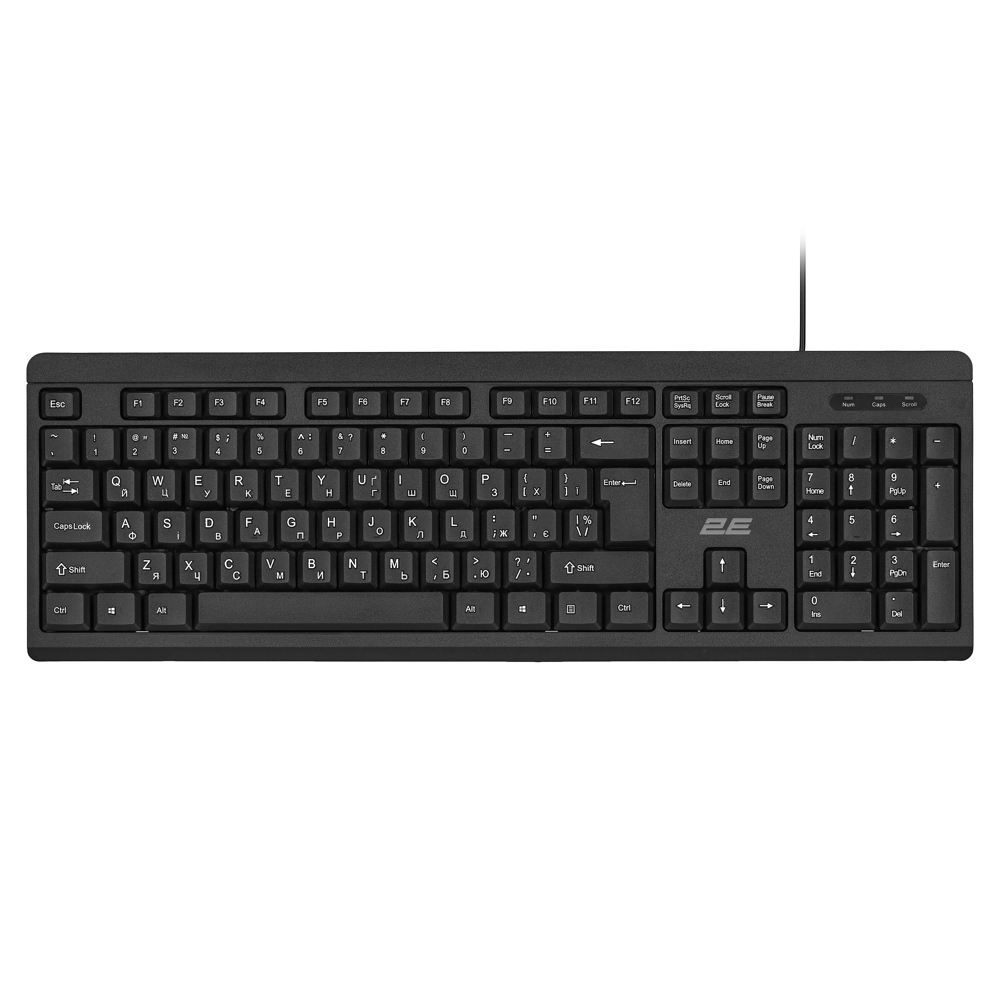 კლავიატურა+მაუსი 2E 2E-MK401UB_UA, Wired, USB, Keyboard And Mouse, Black