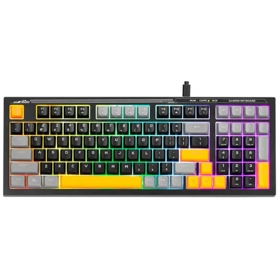 კლავიატურა Marvo K638A Soldat S50A, Wired, RGB, USB, Gaming Keyboard, Black/Yellow