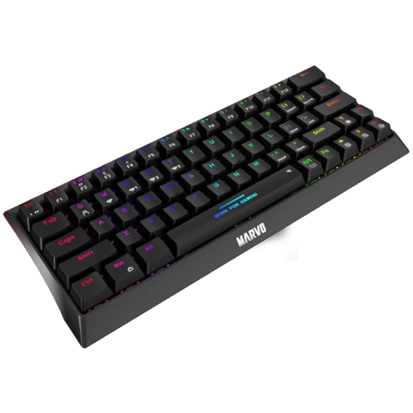 კლავიატურა Marvo KG962W EN-R Hecate 61WR, Wireless, Bluetooth, USB, Gaming Keyboard, Black