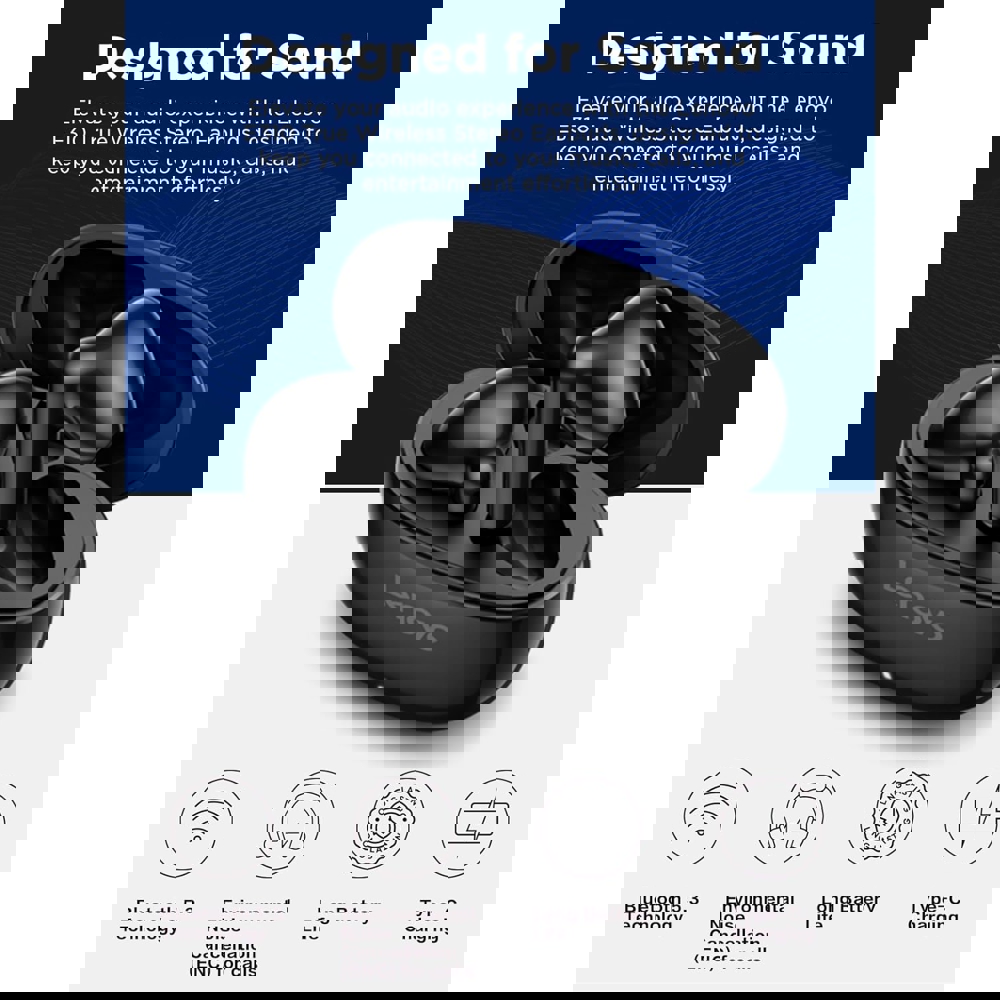 Earbuds Lenovo GXD1Q65146 E310, Wireless, Bluetooth, Black