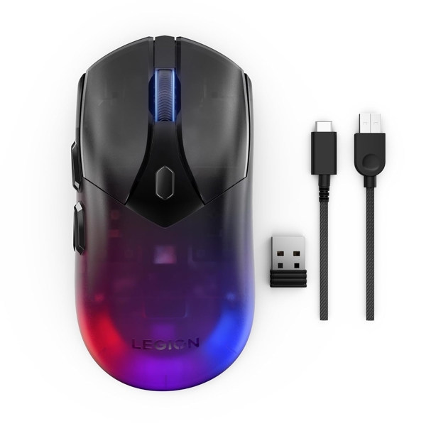 მაუსი Lenovo GY51P83012 Legion M410, Wireless, 2.4G, Gaming Mouse, Black/Transparent