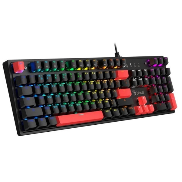  Gaming Keyboard A4tech Bloody S510R, Blue Switch, Wired, RGB, USB, Fire Black