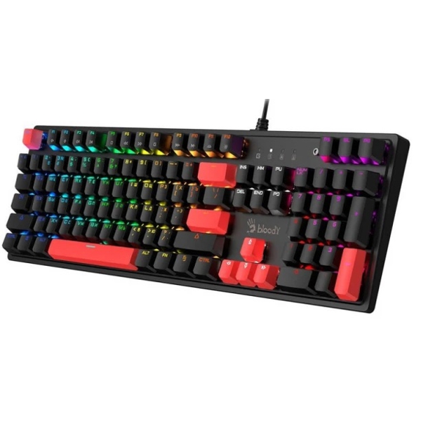  Gaming Keyboard A4tech Bloody S510R, Blue Switch, Wired, RGB, USB, Fire Black