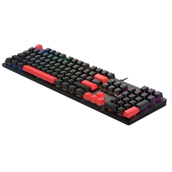  Gaming Keyboard A4tech Bloody S510R, Blue Switch, Wired, RGB, USB, Fire Black