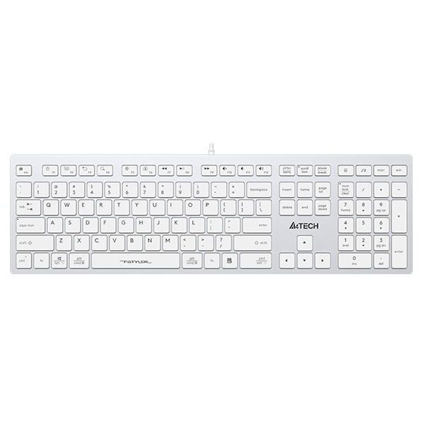 კლავიატურა A4Tech Fstyler FX50 Scissor, Wired, USB, Keyboard, White