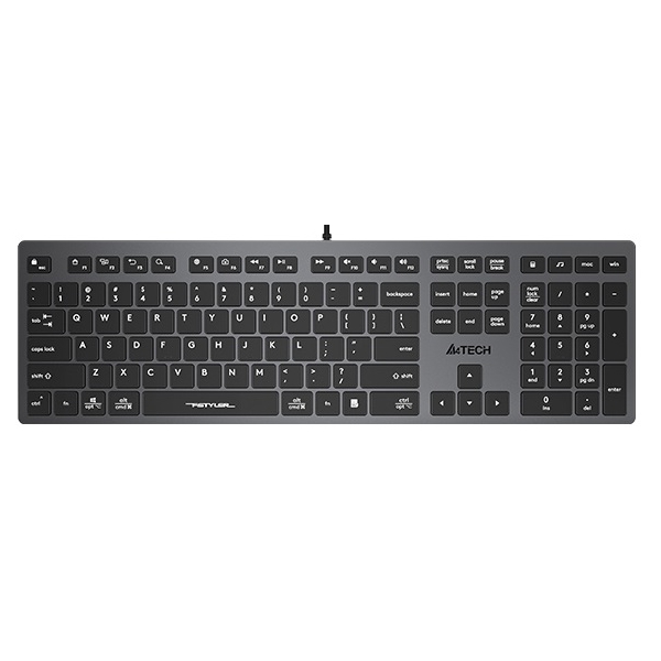 Keyboard, A4Tech Fstyler FX50 Scissor, Wired, USB Grey