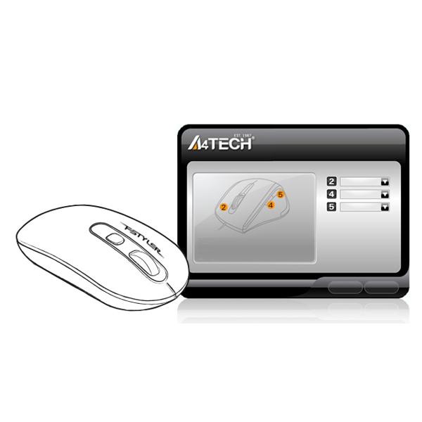 მაუსი A4Tech Fstyler FB20S, Wireless, Bluetooth, USB, Mouse, Smoky Grey