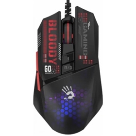 მაუსი A4tech W60 Max Mini, Wired, RGB, USB, Gaming Mouse, Black