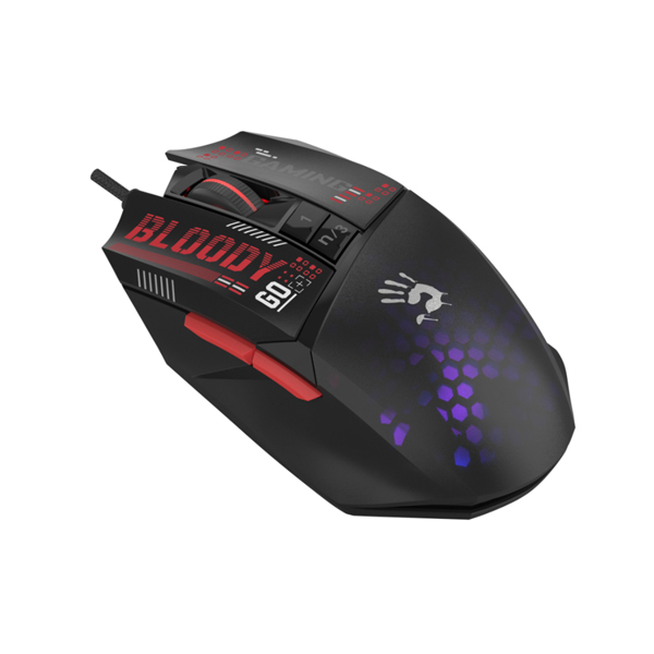 მაუსი A4tech W60 Max Mini, Wired, RGB, USB, Gaming Mouse, Black