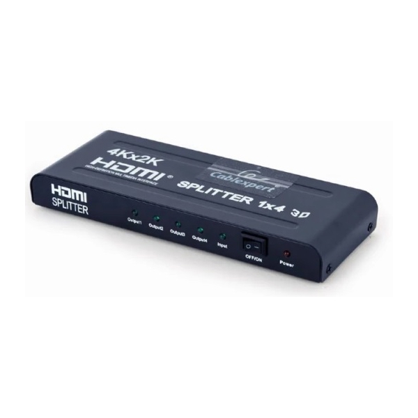 HDMI Splitter Gembird DSP-4PH4-02, 1 In 4 Out EU, Black