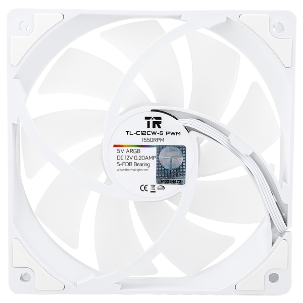 Cooler ThermalRight TL-C12CW-S, ARGB, 120mm, 1550RPM, White