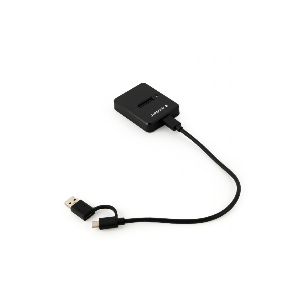 მყარი დისკის წამკითხველი Gembird DD-U3M2, Type-C M.2 SATA & NVME SSD Drive Docking Station, Black