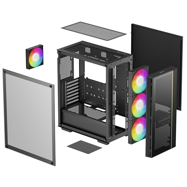 ქეისი Deepcool MATREXX 55 V4, Computer Case, Mini-ITX, Micro-ATX, ATX, USB3.0×2, Audio×1, Black