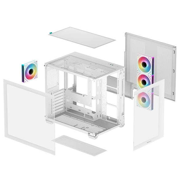Computer Case Deepcool CG530 4F WH, ITX, Micro-ATX, ATX, USB3.0×2, Type-C x1, Au/Mi, White