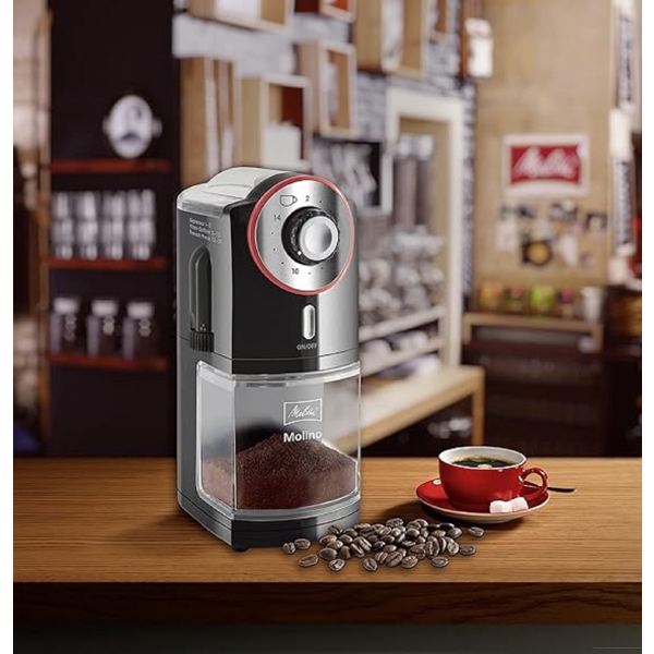 ყავის საფქვავი Melitta 1019-01EU, 100W, Electric Coffee Grinder, Black/Red