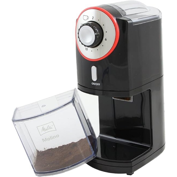 ყავის საფქვავი Melitta 1019-01EU, 100W, Electric Coffee Grinder, Black/Red