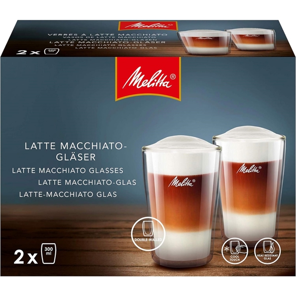 ჭიქების ნაკრები Melitta 6761118, 300ML, 2Pcs, Macchiato Glass Set, Transparent