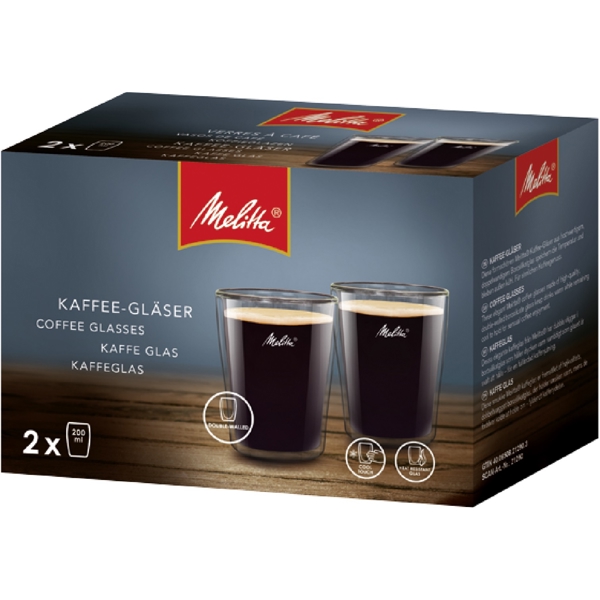 ჭიქების ნაკრები Melitta 6761117, 200ML, 2Pcs, Cappuccino Glass Set, Transparent