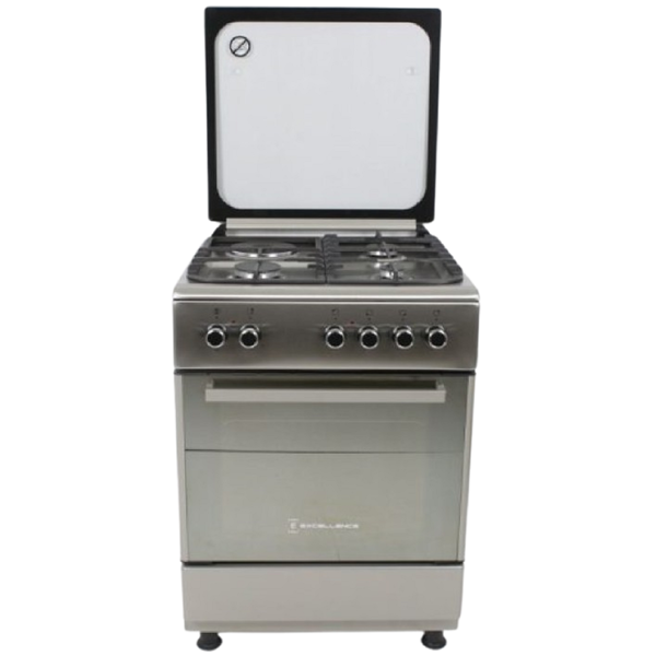 გაზქურა EXCELLENCE 6310 INOX (FFD), 3Gas, Oven, Inox