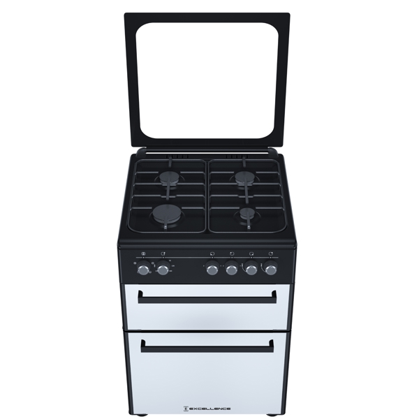 გაზქურა Excellence 6400 Double, 4Gas, Oven, Black