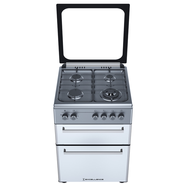 Gas Cooker Excellence 6400 Lux Double, 4Gas, Inox