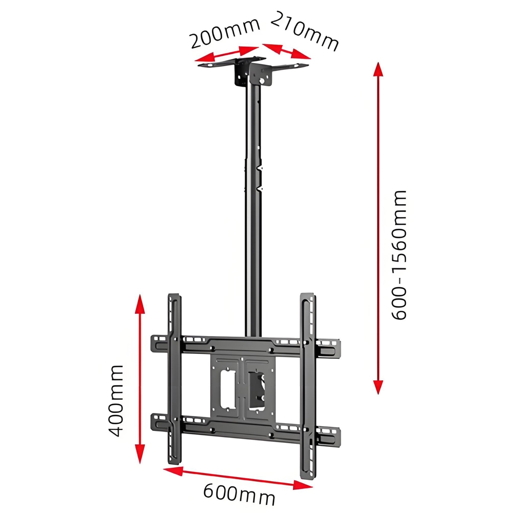ტელევიზორის საკიდი ჭერზე Allscreen C560-15, 32"-75", TV Ceiling Mount, Black