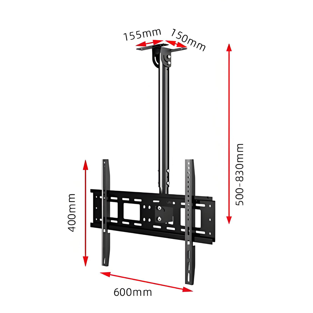ტელევიზორის საკიდი ჭერზე Allscreen C514, 40"-70", TV Ceiling Mount, Black