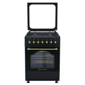 გაზქურა Excellence 6400 Retro, 4Gas, Oven, Black