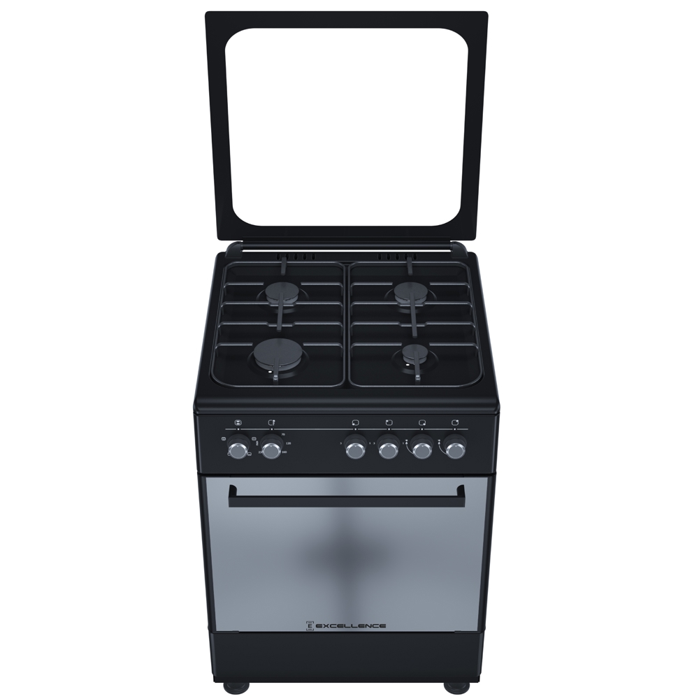 გაზქურა Excellence 6401, 4Gas, Gas Cooker, Black