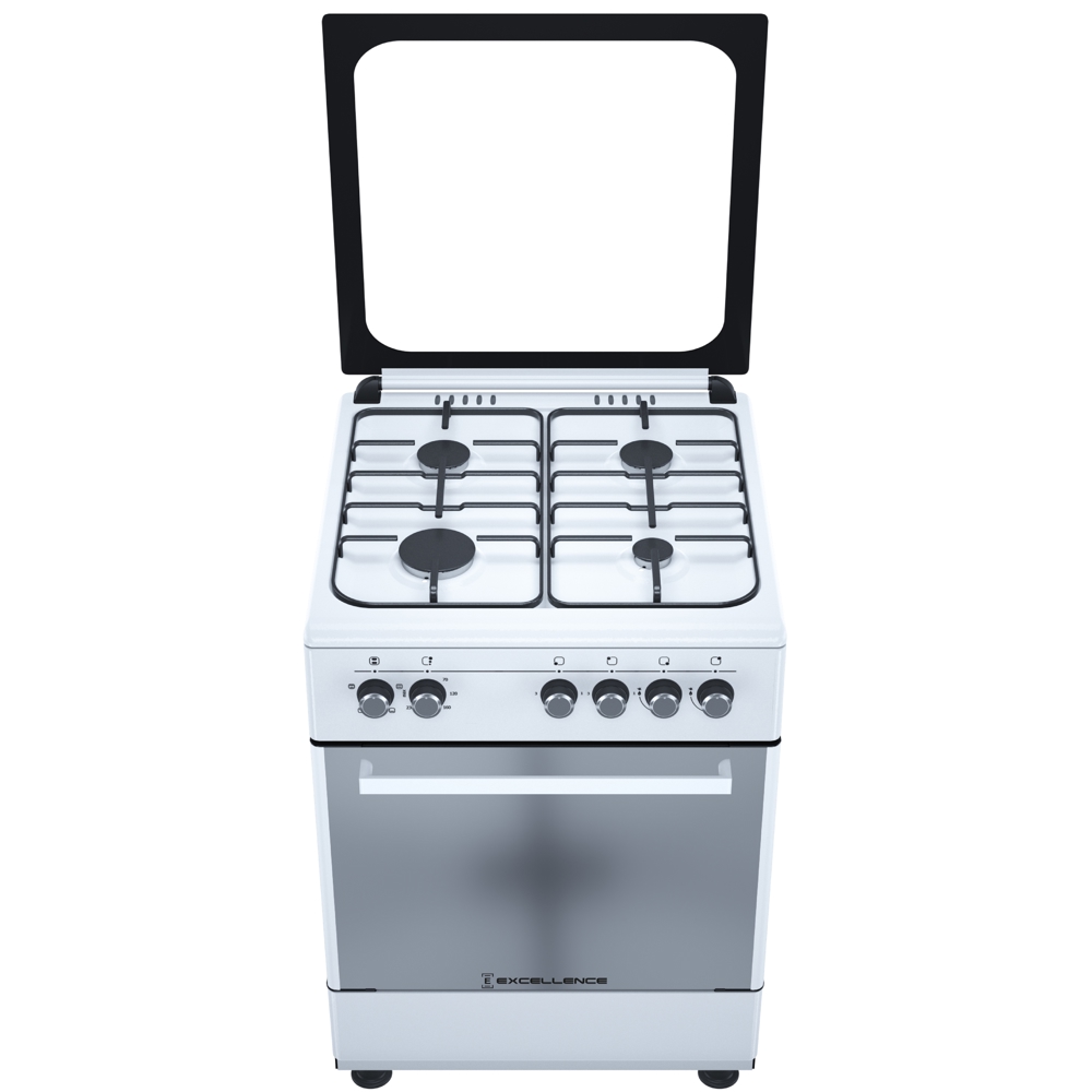გაზქურა Excellence 6401, 4Gas, Gas Cooker, White