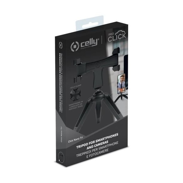 სელფის ტრიპოდი Celly 8021735745358 ClickNanoTri, Portable Tripod, Black