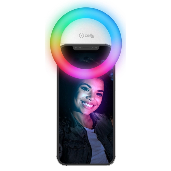 სელფის განათება Celly 8021735193470 Click Pro, Selfie Flash Light RGB, White