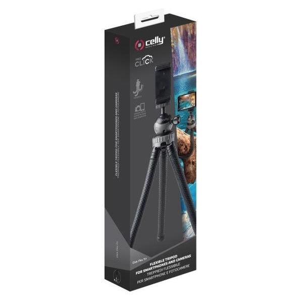 Flexible Tripod, Celly 8021735741503 CLICK, Black