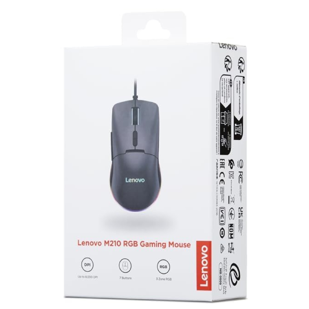 მაუსი Lenovo GY51M74265 M210, Wired, USB, Gaming Mouse, Black