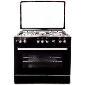 გაზქურა Oz OE 9050 BL FFD, 5 Gas, Gas Cooker, Black