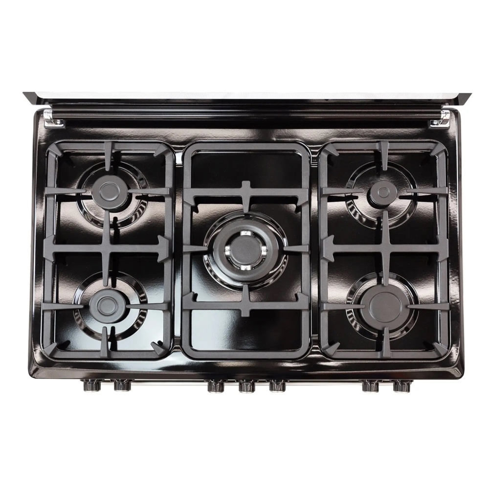 გაზქურა Oz OE 9050 BL FFD, 5 Gas, Gas Cooker, Black