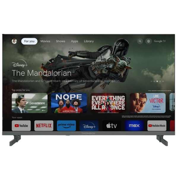 TV Thomson 65QG4S14 QLED, 65", 4K UHD, Smart TV, HDMI, USB, LAN, WIFI, BT, Black