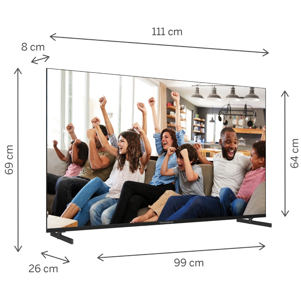 TV Thomson 50UG4S14 LED, 50", 4K UHD, Smart TV, HDMI, USB, LAN, WIFI, BT, Black