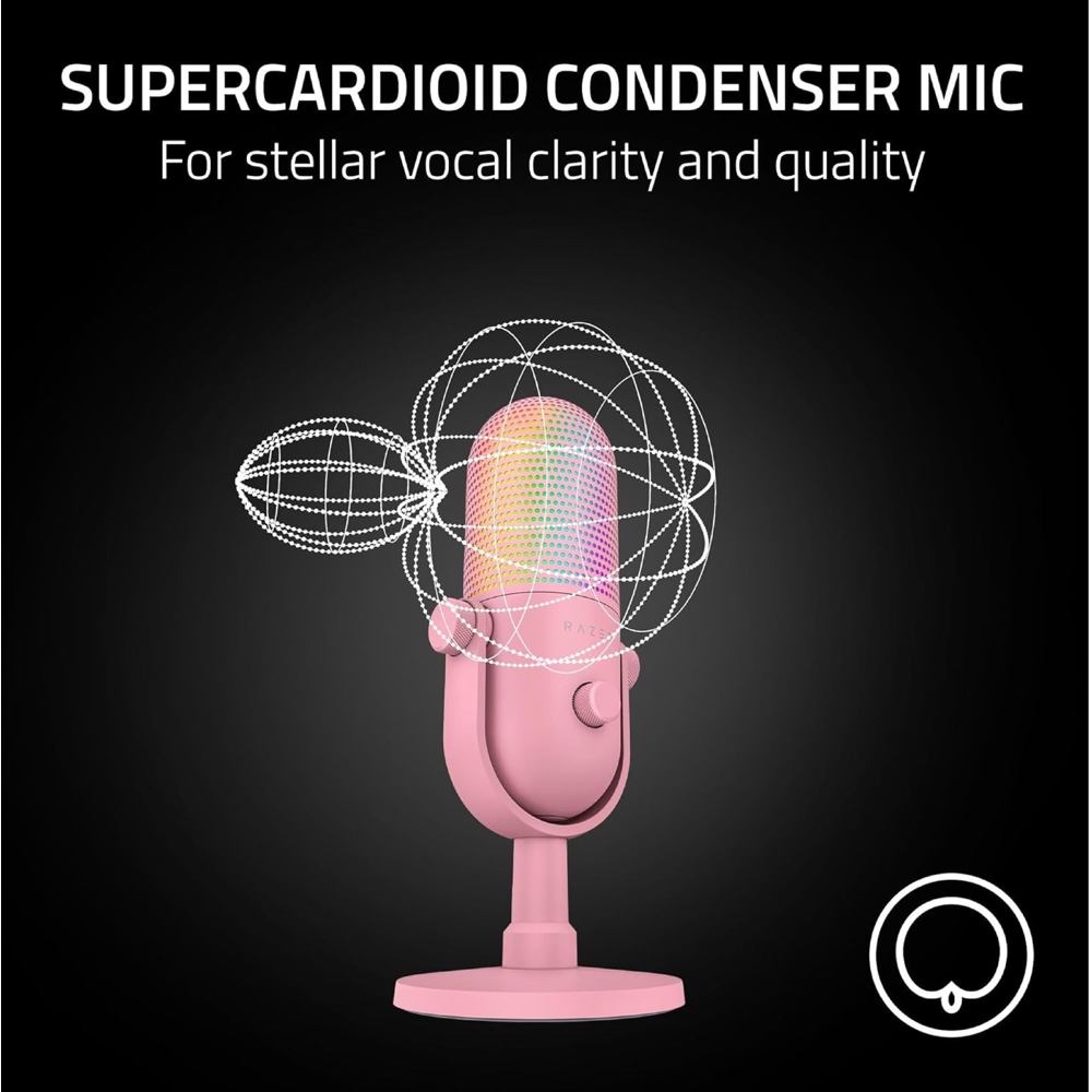 Microphone Razer RZ19-05060300-R3M1 Seiren V3 Chroma, USB-A, Pink
