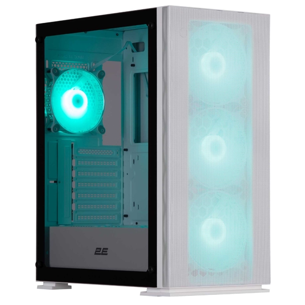 ქეისი 2E 2E-G3301NW Virtus Neo, Computer Case, MidT, ATX, M-ATX, Mini ITX, 2xUSB3.0, 1xUSB2.0, White 