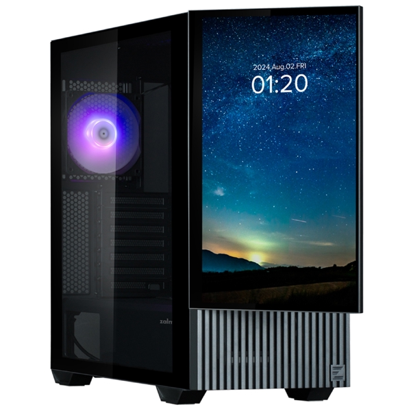 Computer Case With Monitor Zalman Z10DSBLACK, MidT, ATX, mini-ITX, micro-ATX, 2xUSB3.0, 1хUSB Type-C, Black