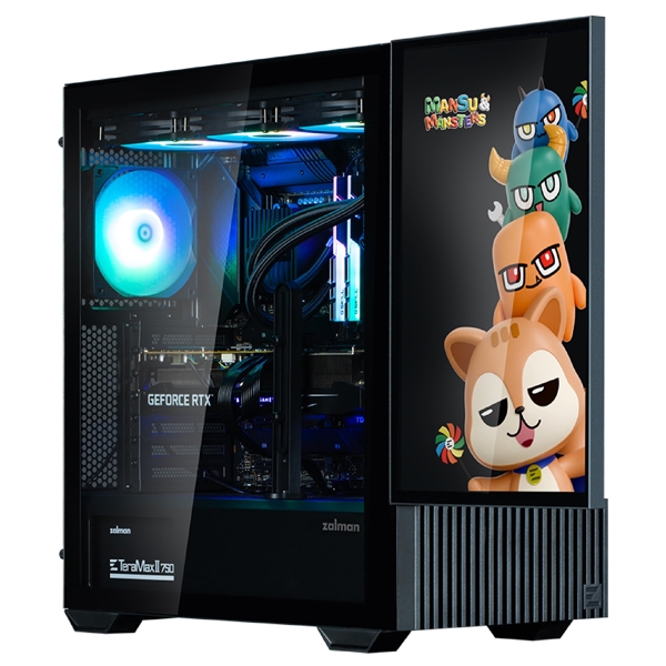 Computer Case With Monitor Zalman Z10DSBLACK, MidT, ATX, mini-ITX, micro-ATX, 2xUSB3.0, 1хUSB Type-C, Black