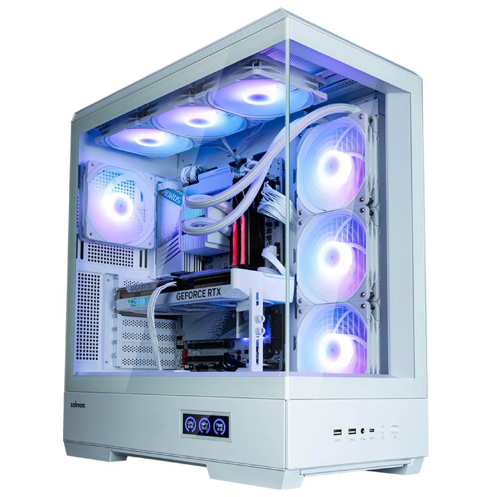 ქეისი Zalman P50DSWHITE, Computer Case, MidT, ATX, mini-ITX, micro-ATX, 2xUSB3.0, 1xUSB-C, White