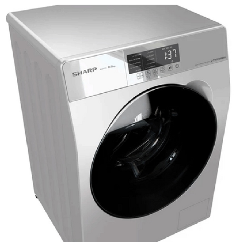 Washing Machine Sharp ES-FE852KJZ-W, 8.5Kg, 1400Rpm, Ligth Silver