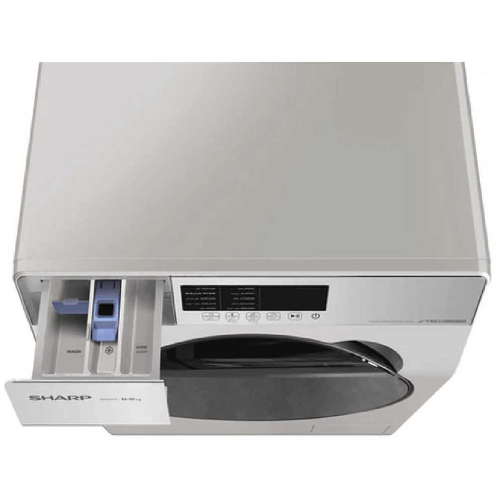 Washing Machine Sharp ES-FE852KJZ-W, 8.5Kg, 1400Rpm, Ligth Silver